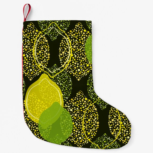 Lemon och kalk, sömlös mönster. liten julstrumpa (Framsidan)