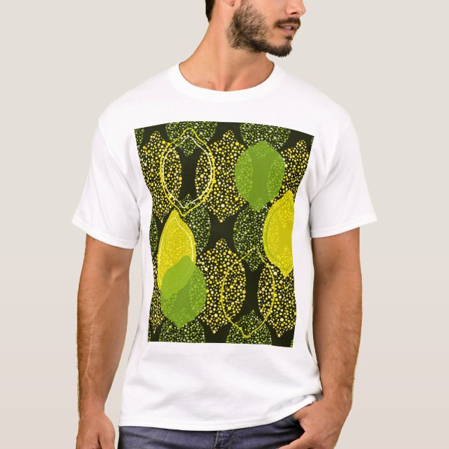 Lemon och kalk, sömlös mönster. t shirt (Framsida)
