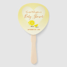 Lemon och Lemon Slice Baby Shower Heart Gult