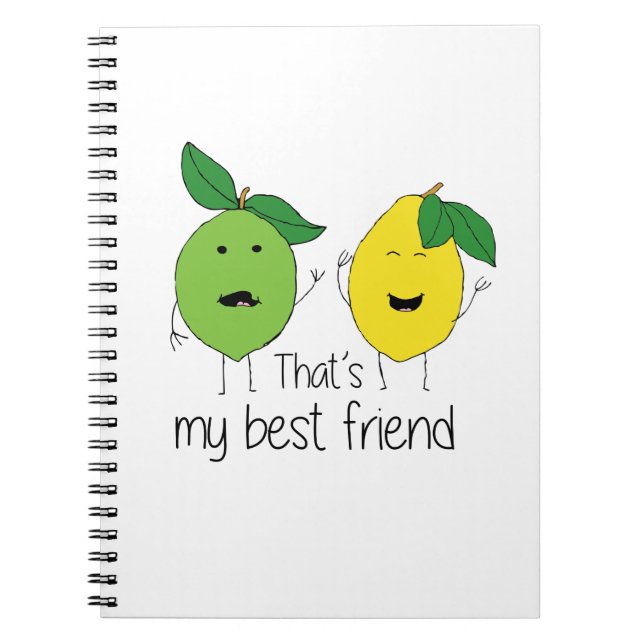 Lemon och Lime Best Friends BFF Lemon Art Besties Anteckningsbok (Framsidan)