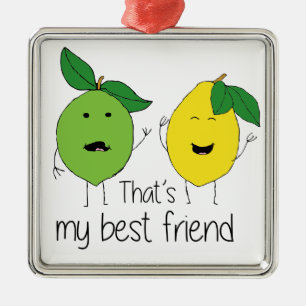 Lemon och Lime Best Friends BFF Lemon Art Besties Julgransprydnad Metall