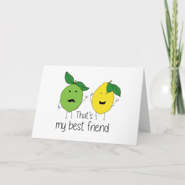Lemon och Lime Best Friends BFF Lemon Art Besties Kort (Framsida)