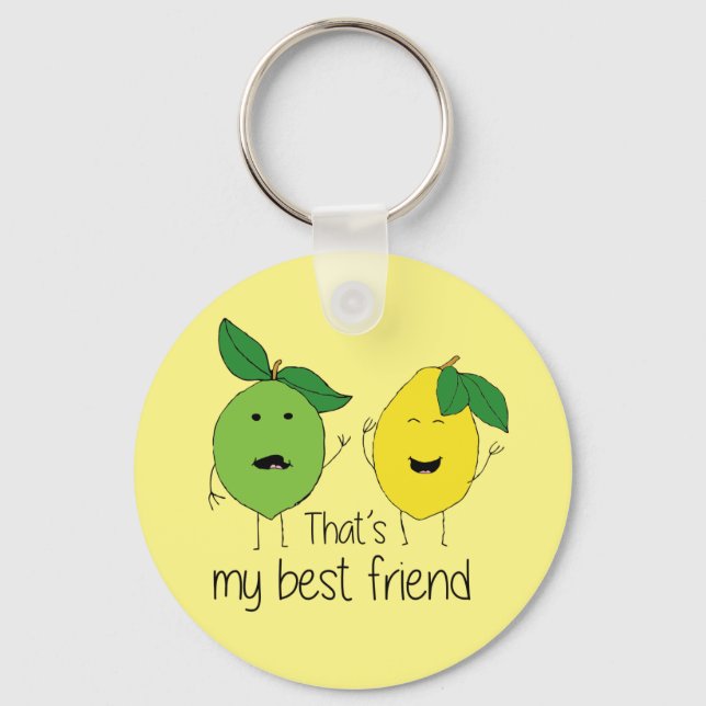 Lemon och Lime Best Friends BFF Lemon Art Besties Nyckelring (Framsida)