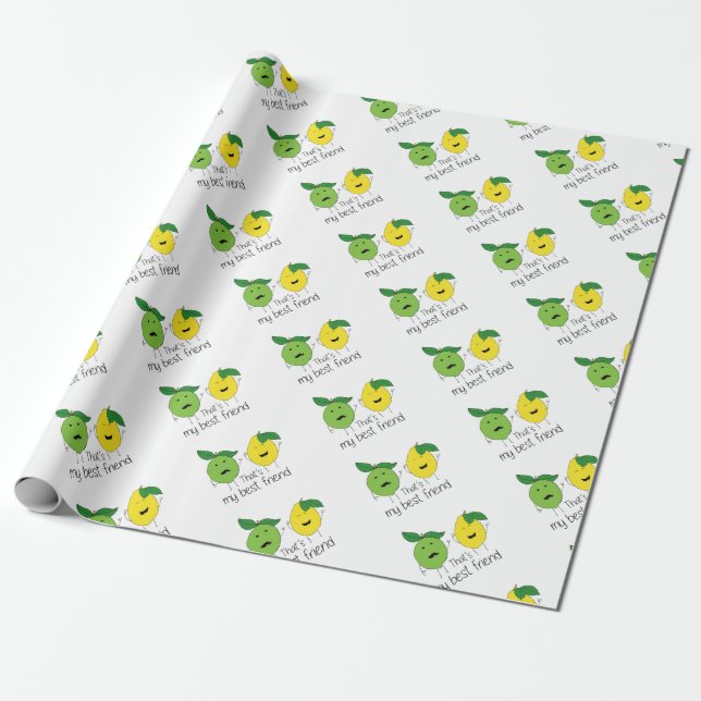 Lemon och Lime Best Friends BFF Lemon Art Besties Presentpapper (Utrullad)