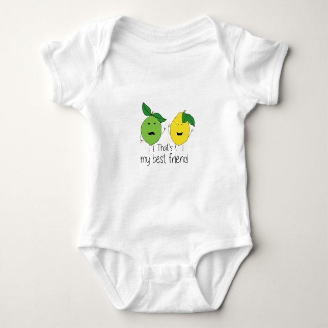 Lemon och Lime Best Friends BFF Lemon Art Besties Tee Shirt (Framsida)