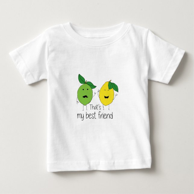 Lemon och Lime Best Friends BFF Lemon Art Besties Tee Shirt (Framsida)