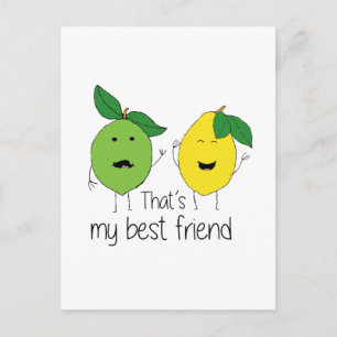 Lemon och Lime Best Friends BFF Lemon Art Besties Vykort