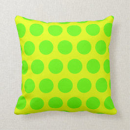 Lemon och Lime Green Polka dots Kudde