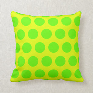 Lemon och Lime Green Polka dots Kudde