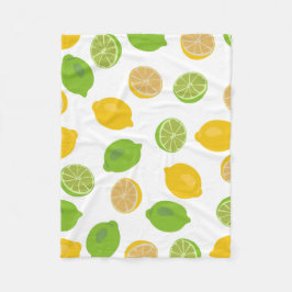 Lemon och Lime Mönster Fleecefilt