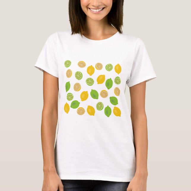 Lemon och Lime Mönster T Shirt (Framsida)