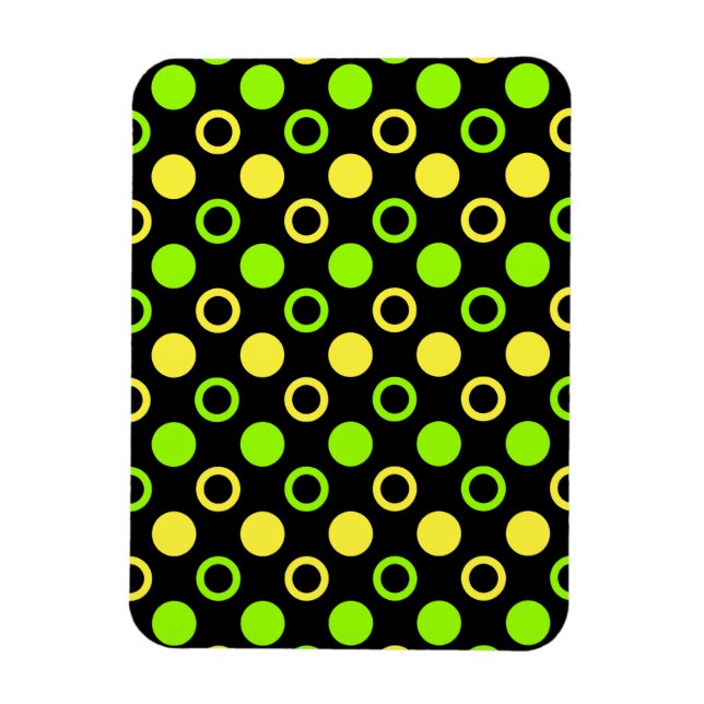 Lemon och Lime Ringar och Polka dots av ST-aylor Magnet (Vertikal)