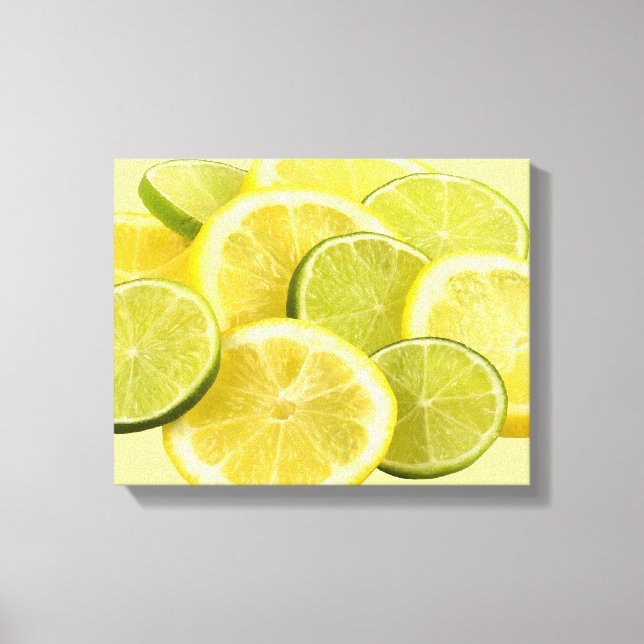 Lemon- och Lime-segment Canvastryck (Framsida)