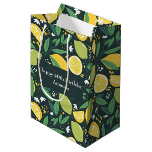 Lemon och Limes Fruit Mönster Grattis på födelseda