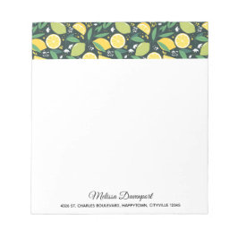 Lemon och Limes Fruit Mönster i Grönt och Gult Anteckningsblock