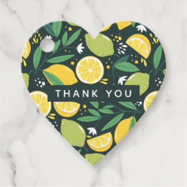 Lemon och Limes Fruit Mönster i Grönt och Gult Gåvor Etiketter