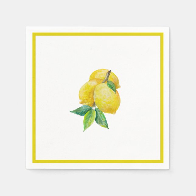 Lemon och Löv Cocktail Pappersservett (Framsidan)