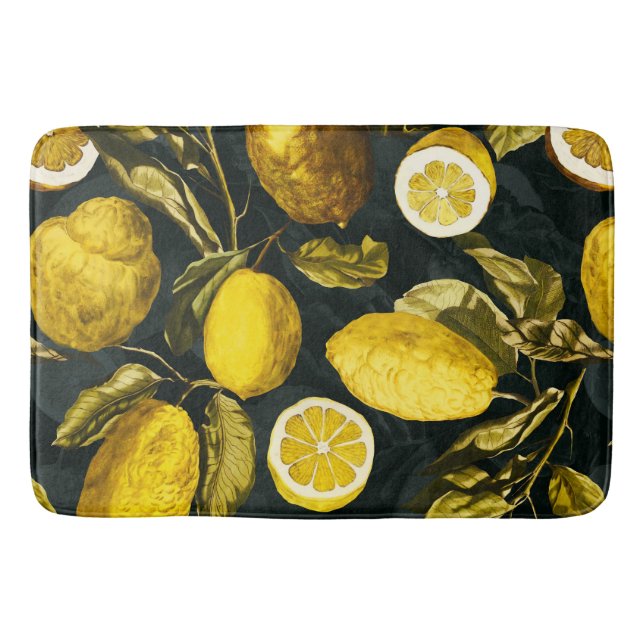 Lemon och Löv Mönster V Badrumsmatta (Framsidan)