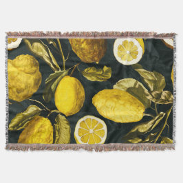 Lemon och Löv Mönster V Filt