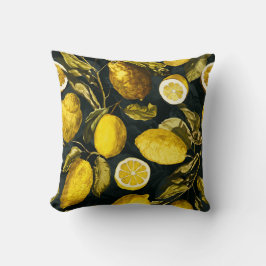 Lemon och Löv Mönster V Kudde