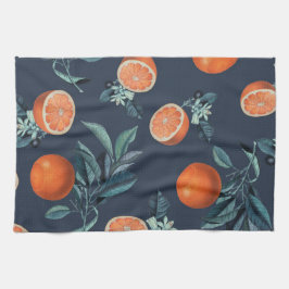 Lemon och Löv Mönster VI Kökshandduk