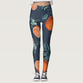Lemon och Löv Mönster VI Leggings