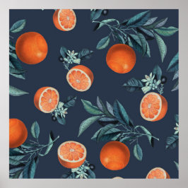 Lemon och Löv Mönster VI Poster