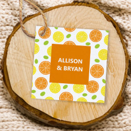 Lemon och Orange Bröllop eller Möhippa Gift Gåvor Etiketter