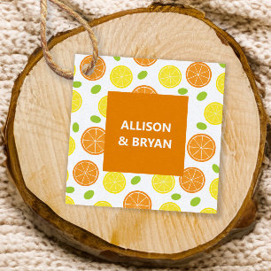 Lemon och Orange Bröllop eller Möhippa Gift Gåvor Etiketter