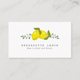Lemon och vit blomma, enkel Mamma Visitkort