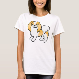 Lemon Och Vit Japansk Chin Söt Tecknad Hund T Shirt