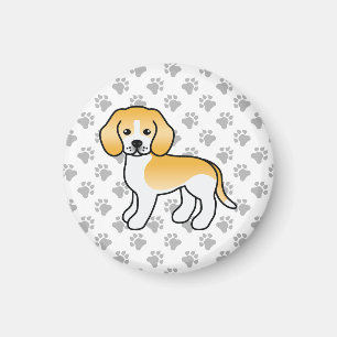 Lemon och White Beagle Cute Tecknad hund Magnet