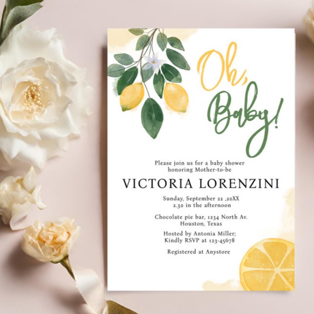 Lemon Oh Baby Shower-inbjudan Inbjudningar (Skapare uppladdad)