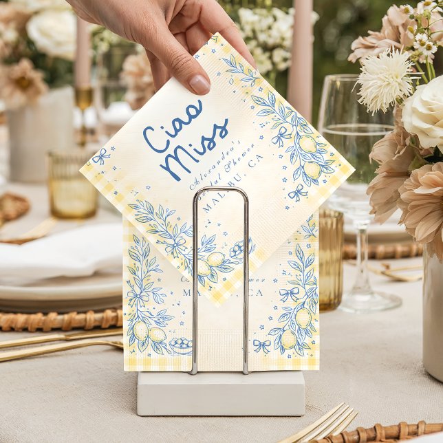 Lemon Olive Ciao Miss Bridal Shower Pappersservett (Skapare uppladdad)