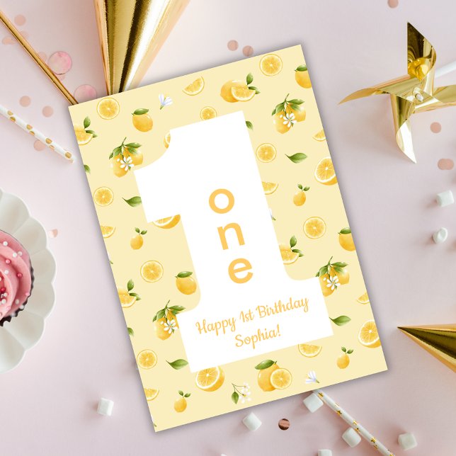 Lemon ONE Happy Birthday Card Kort (Skapare uppladdad)