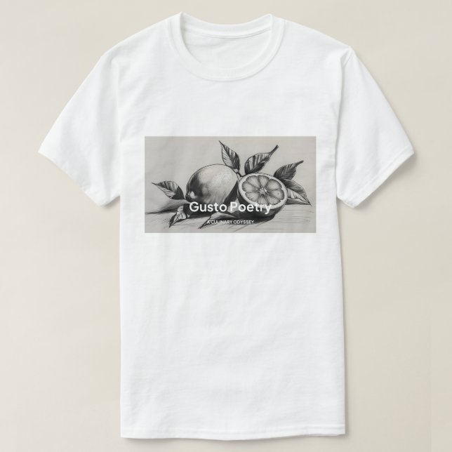 Lemon & Orange Gusto Poetry T Shirt (Design framsida)