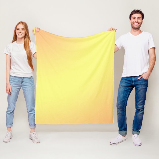 Lemon Orange Struktur Färg, Med Fleece Blanket (På plats)