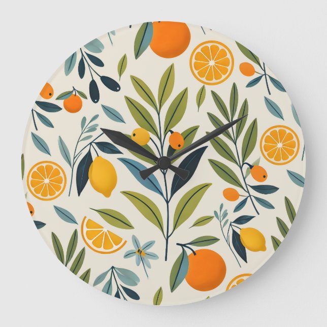 Lemon Orchard Dream Stor Klocka (Framsida)