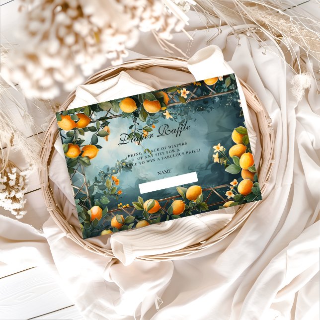 Lemon Orchard Floral Diapper Raffle Tilläggskort (Skapare uppladdad)