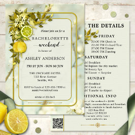 Lemon Orchard Watercolor Bachelorette Helg Inbjudningar