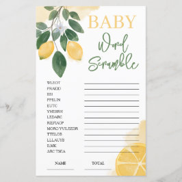 Lemon Ord Scramble Baby Shower-spel