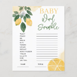 Lemon Ord Scramble Baby Shower-spel