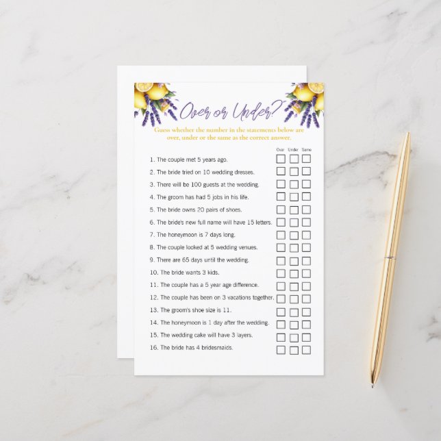 Lemon "Över och under"-Möhippa (Fram/Back In Situ)