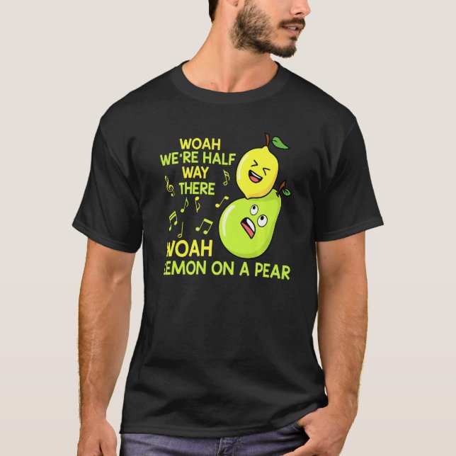 Lemon på en päronfunny, felhörd textil Fruit Pun T Shirt (Framsida)