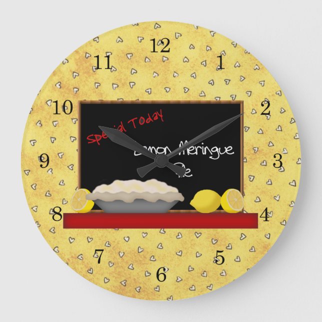 Lemon Paj Middag Wall Clock Stor Klocka (Framsida)