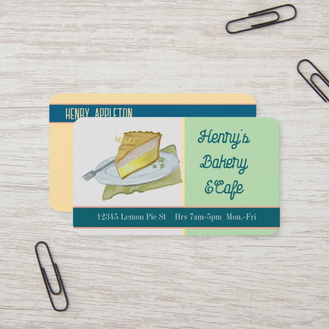 Lemon Paj Thated Catering/Bakery Visitkort (Fram/Back In Situ)