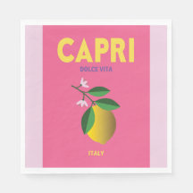 Lemon Party Napkins Capri Italien
