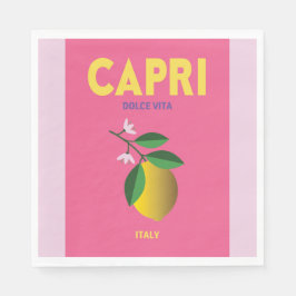 Lemon Party Napkins Capri Italien Pappersservett