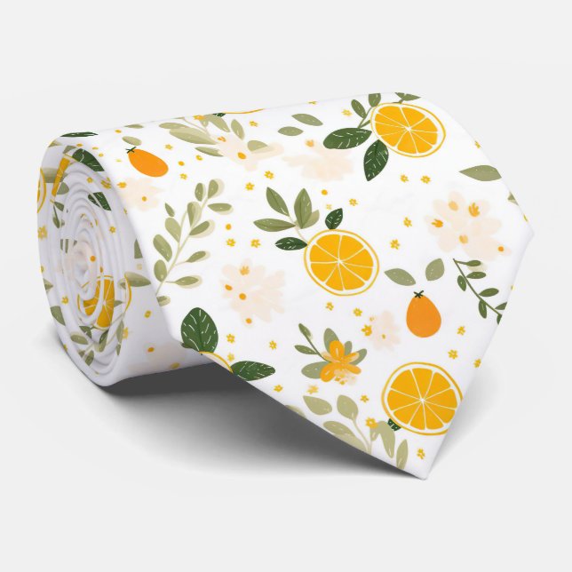 Lemon Pattern Men's Necktie  Slips (Rullad)