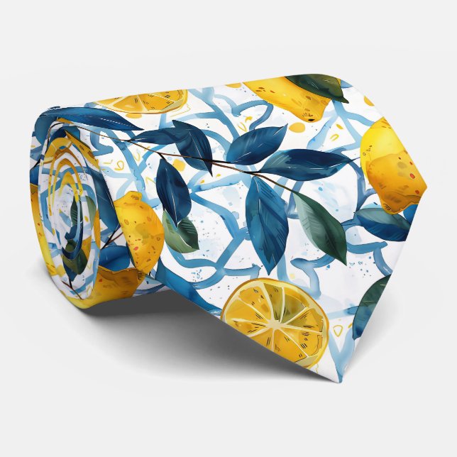 Lemon Pattern Men's Necktie  Slips (Rullad)